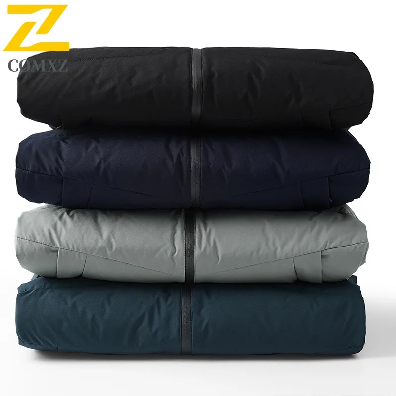 COMXZ Autumn Winter Fashion Stand Collar Coat Men Lightweight Down Jacket Short Style Trend Casual Versatile 80% White Duck Down