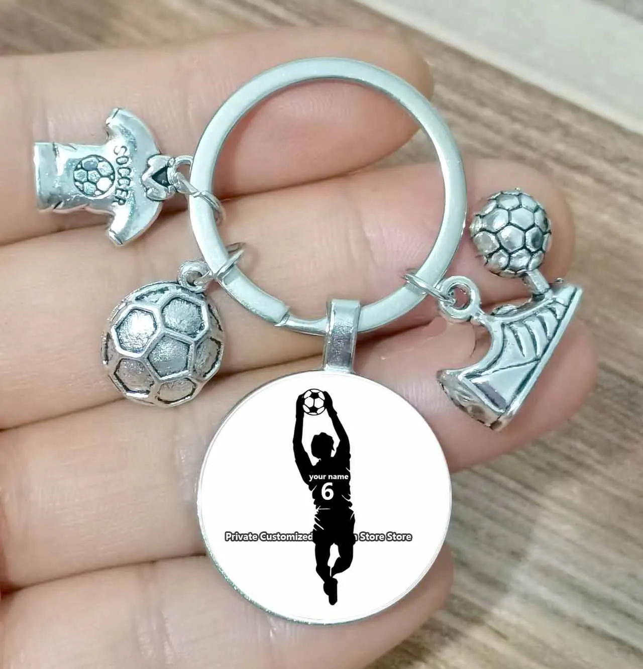Football Diy Custom Name Keychain Play Football Boys Keychain, Diy Private Customized Keychain For Football Enthusiasts