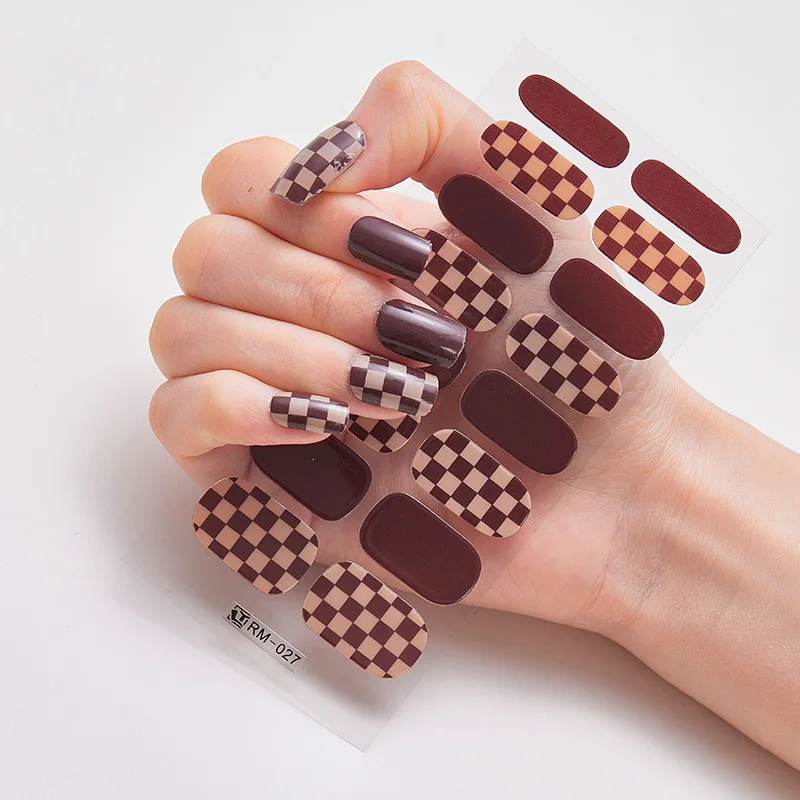 Baking Free Nail Stickers Wholesale Metallic feeling Solid Color Nail Stickers Simple Waterproof Nail Stickers Full Color