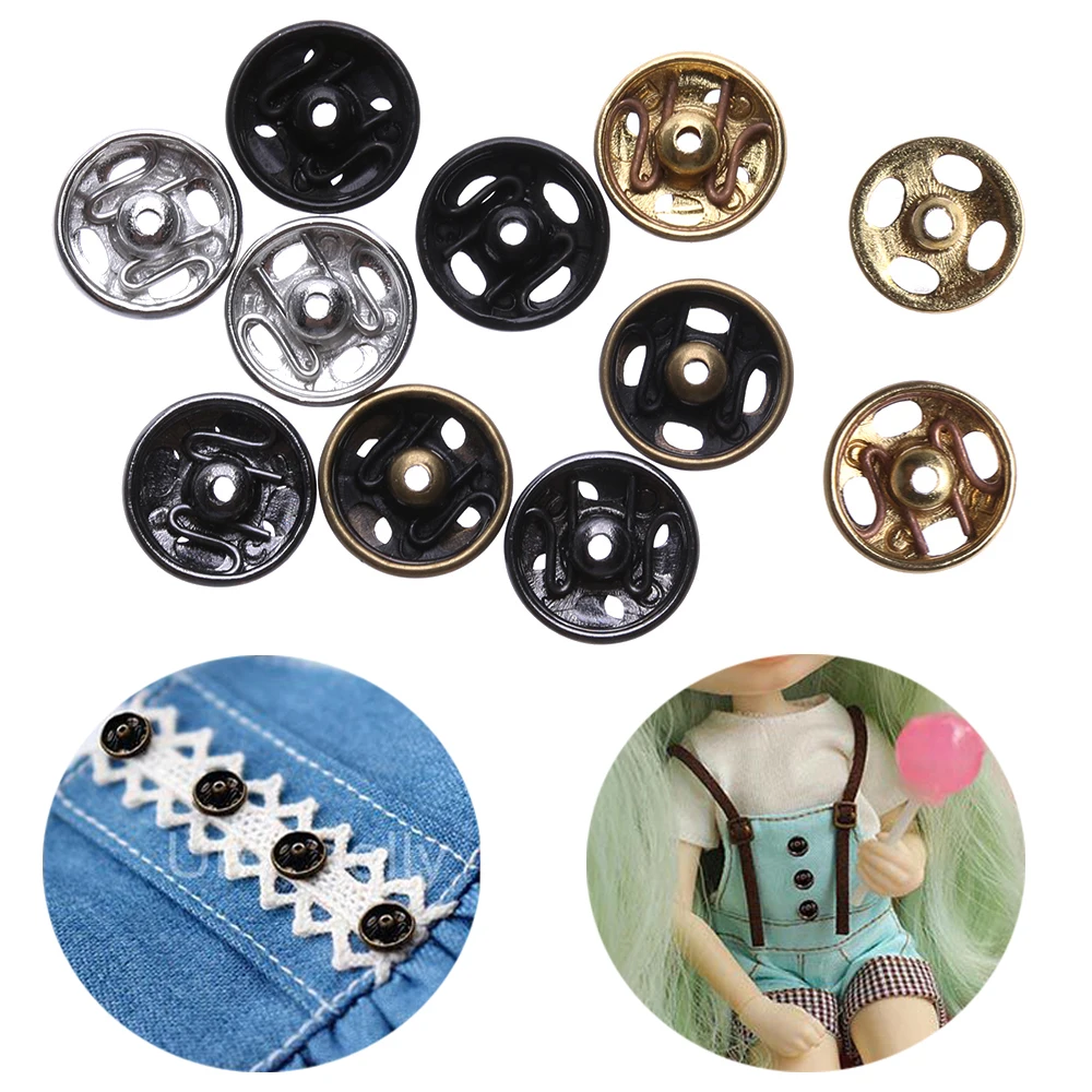 10/24Pcs Mini Buttons 5mm Invisible Snap DIY Doll Clothes Metal Buckles Clothing Sewing Buckle Dollhoues Miniature Accessories