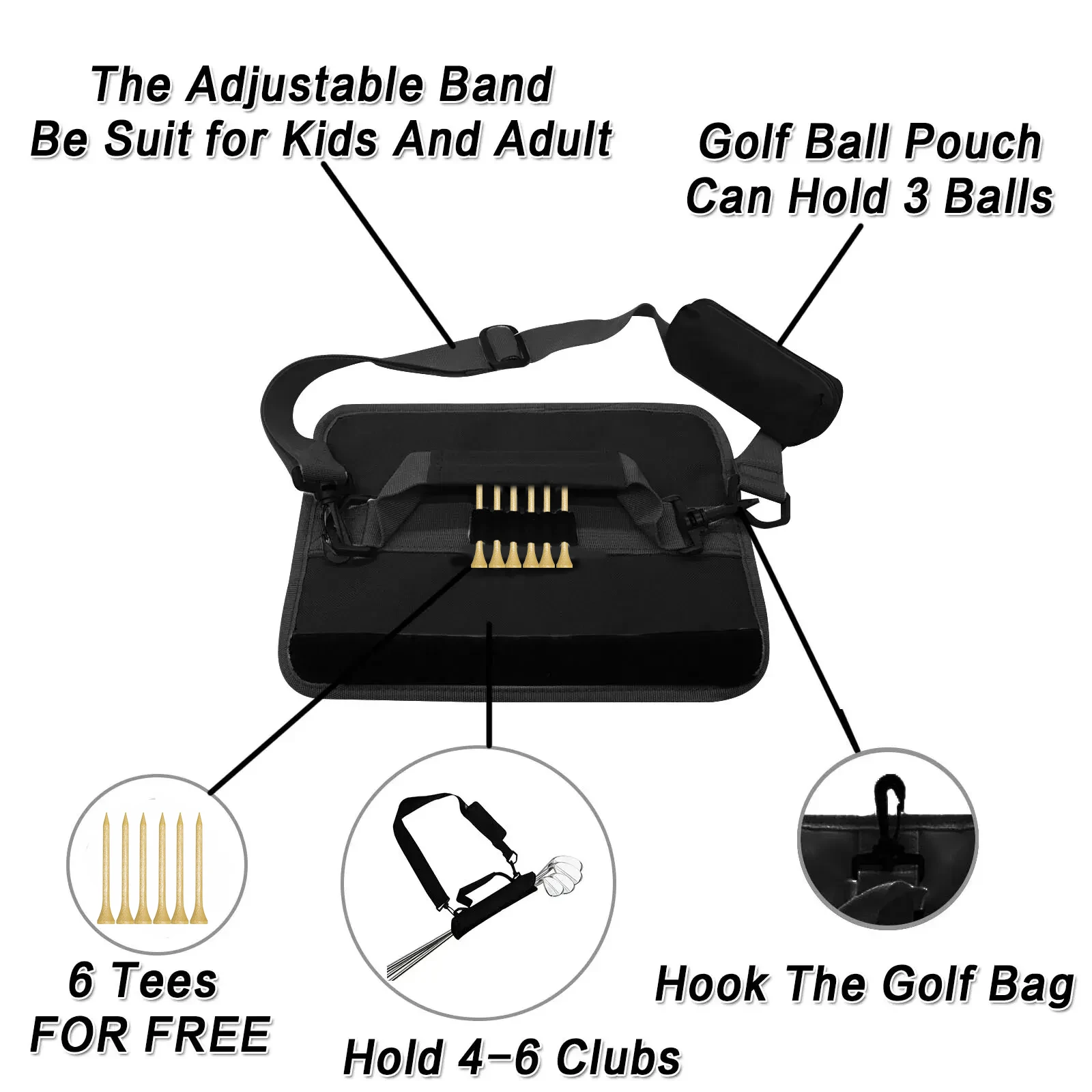 Golf Club Bag Mini Lightweight for Golfer With/Without Ball Pouch Pack, Portable for Driving Range Carrier Course Training Case