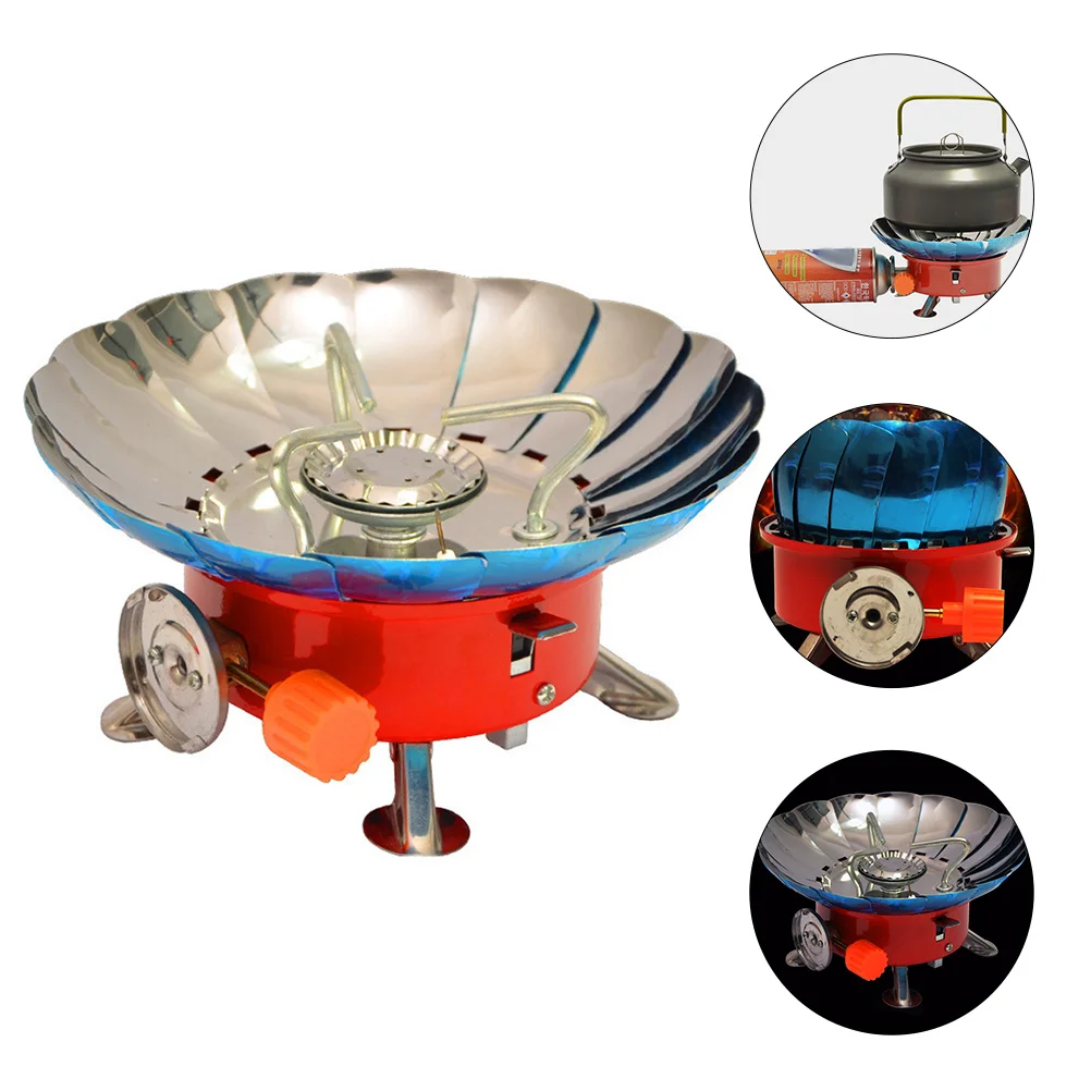 

Windproof Stove Easy Storage Camping Gas Pocket Small Volume Aluminum Alloy