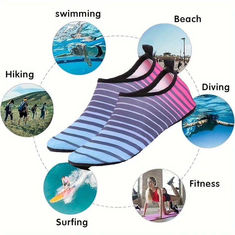 1 pasang sepatu air cepat kering Sandal pantai Aqua Breathable antiselip sepatu datar Sandal pinggir pantai untuk pria wanita sepatu Sungai