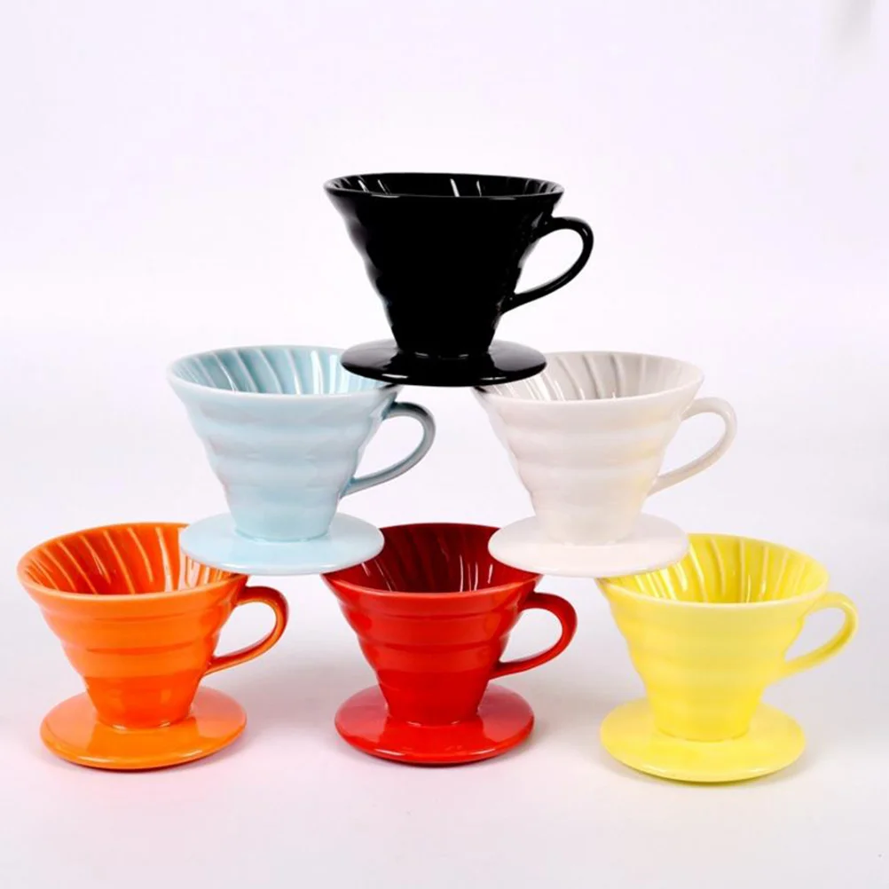 

Ceramics Coffeepot Handmade Coffee Maker Creative Coffee Kettle Practical Coffee Filter Cup for Home Office (Red, 1-2 Cups)