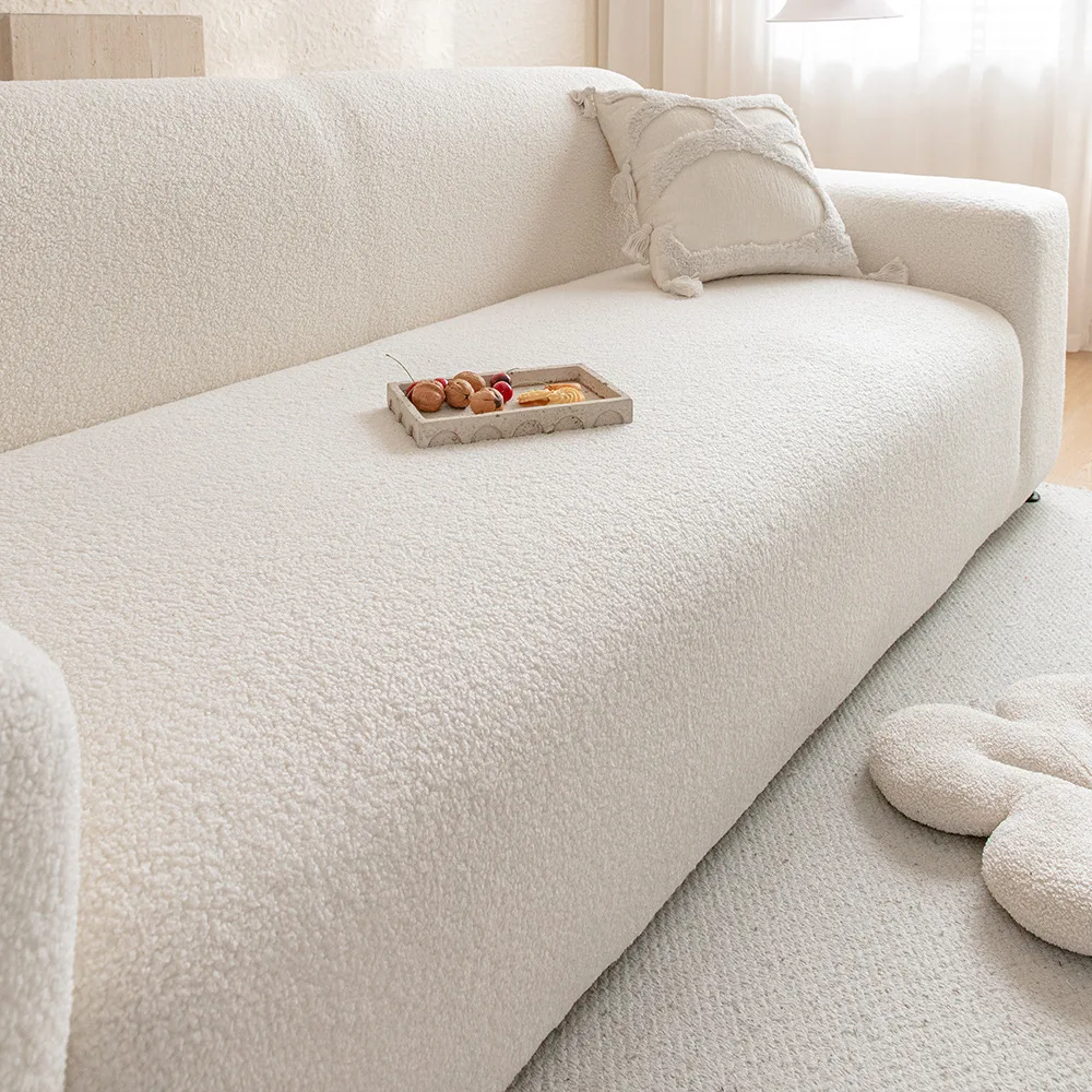 Jacquard Velvet Elastic Sofa Cover Universal Full Package Living Room Sofa Cover Thickened Plush Dust-proof Anti Cat Scratching