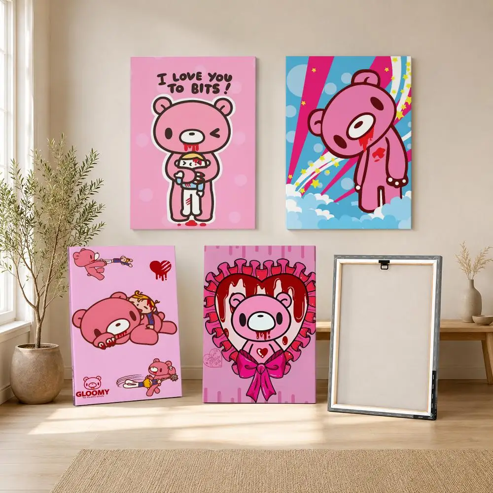 Cute Cartoon G-gloomy Bear Framed Wall Painting Framed Canvas Wall Art Print | Modern Poster | Home Hallway Decor