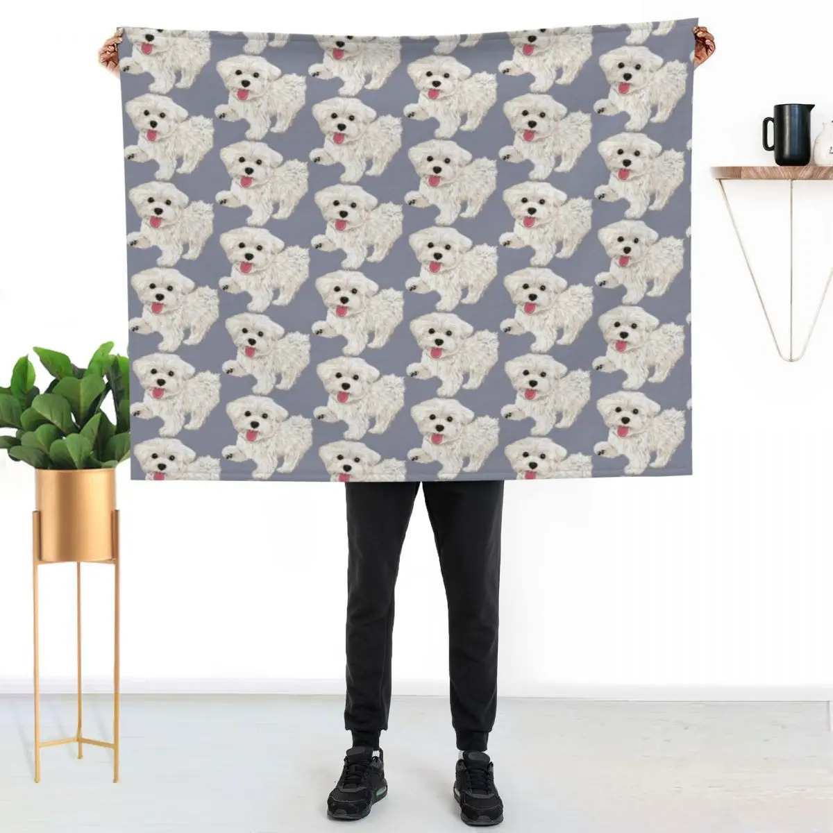 Maru the Maltese Throw Blanket couch cozy soft plush fuzzy picnic outdoor blanket