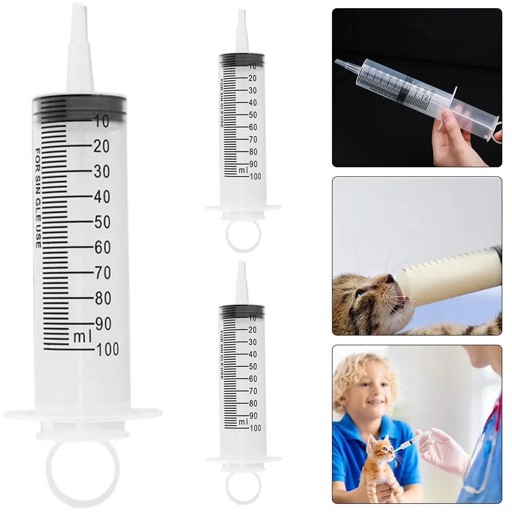 3 قطع 100 مل حقنة سائلة قابلة لإعادة الاستخدام لتغذية أغذية الحيوانات الزراعة المائية الصناعية #4