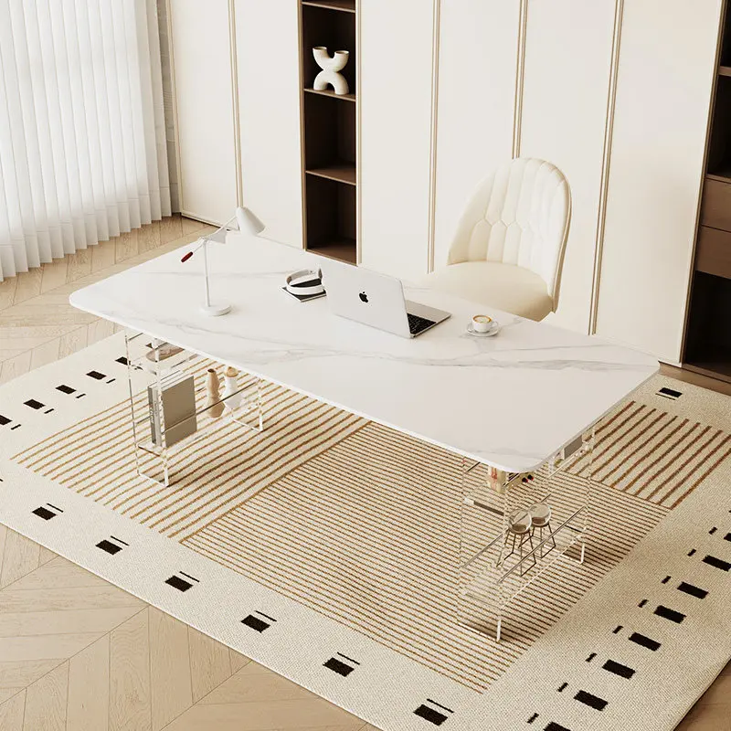 Nordic High-end Sintered Stone Desk Modern Design Balcony Floating Acrylic Office Desk Bedroom Furniture Zwevend Bureau FYFD view 4