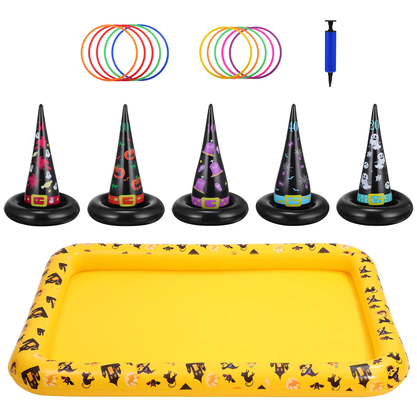 

Настольная игра Blow up Ring Toss, надувные кольца, шляпа ведьмы, игры на Хэллоуин для детей