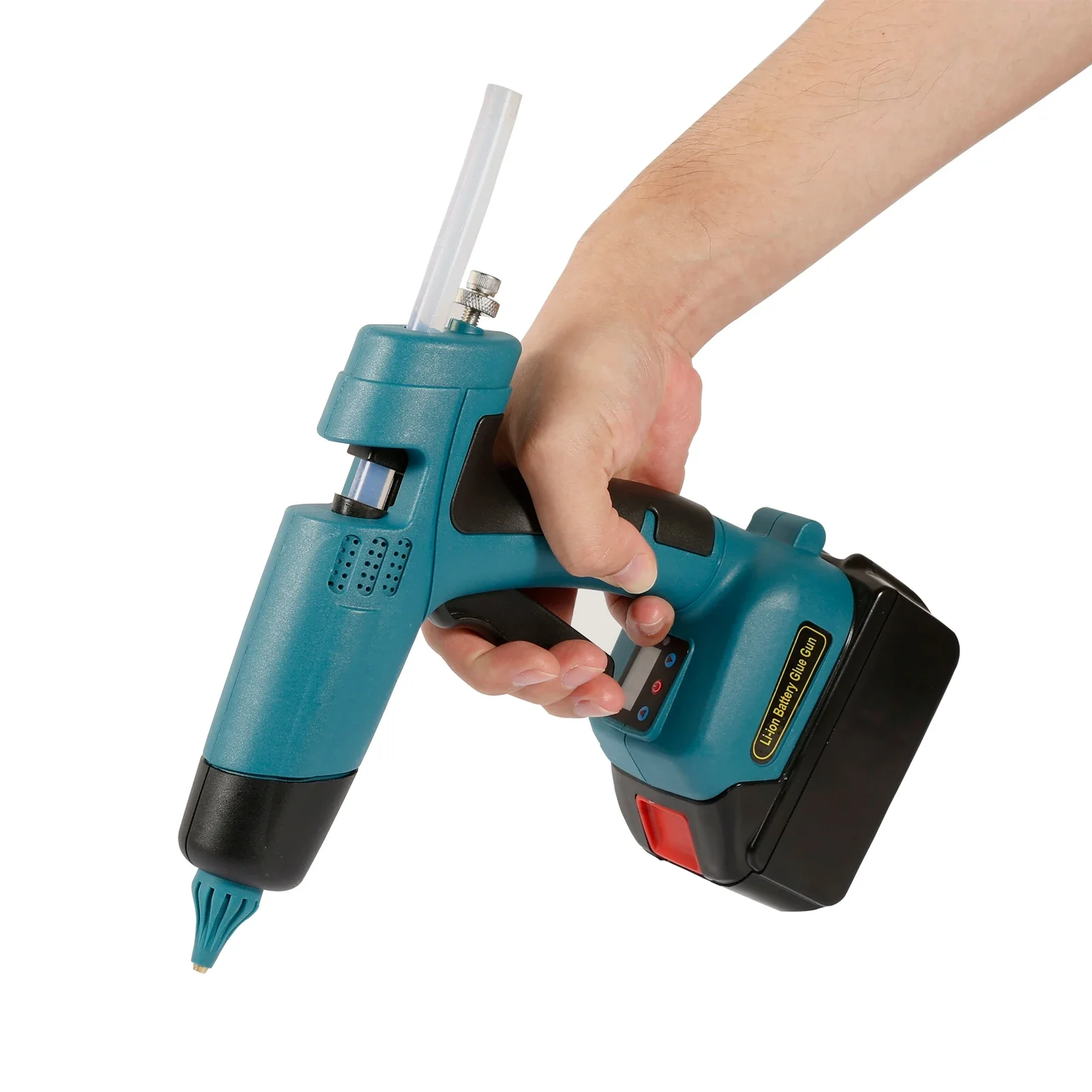 Pistola de pegamento caliente inalámbrica con 30 barras de pegamento para Artes, herramienta de reparación de calor eléctrica DIY para batería de litio Makita, pistola de pegamento de fusión en caliente