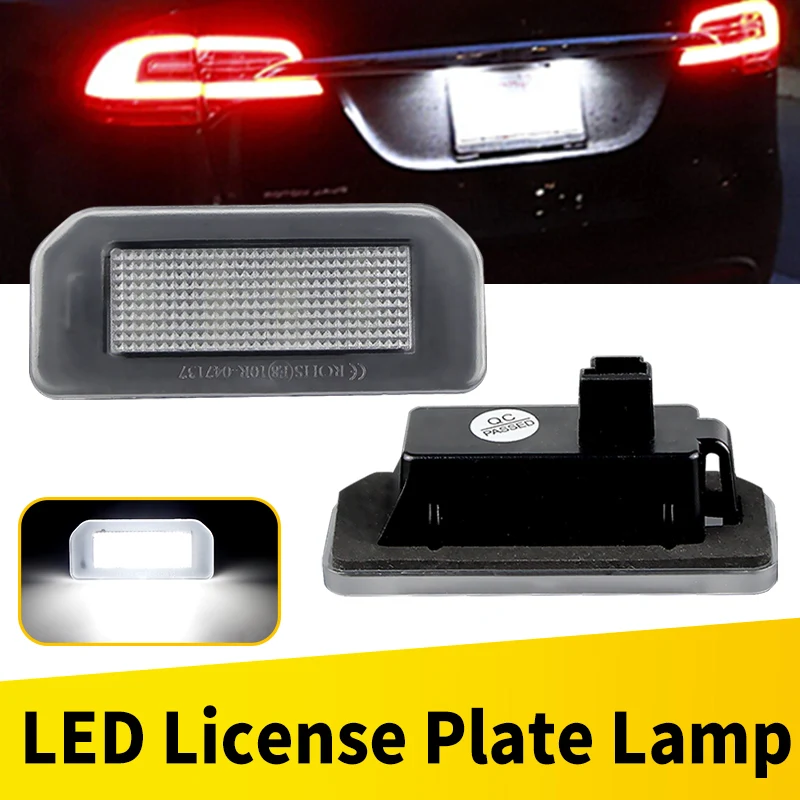 2Pcs For Tesla Model 3 2017-2024 Model Y 2020-2024 OEM#1449730-00-B White LED Number License Plate Light Car Accessories Suitabl