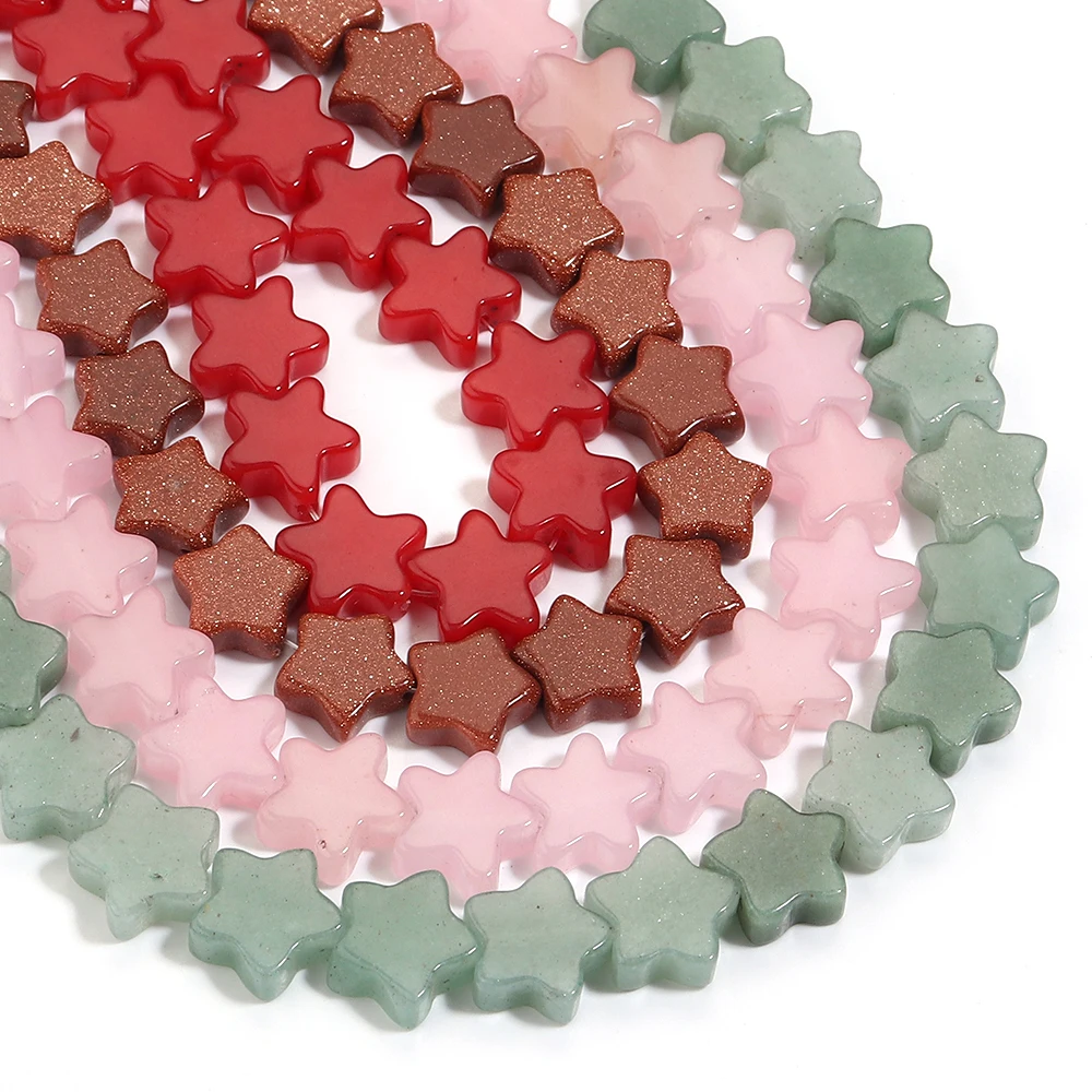 

20pcs Natural Stone Five-pointed Star Beads Colorful Loose Spacer Beads For Jewelry Making DIY Bracelet Necklace Accessories