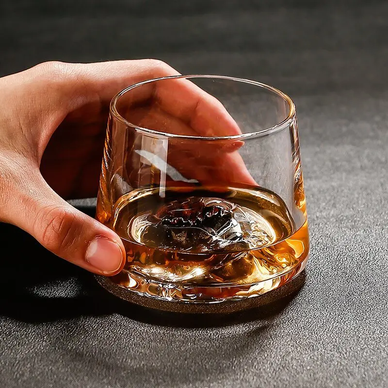 Crystal Glass Whiskey Cup, Japanese Liquor Glass, Clear Iceberg Glass, Suitable for Vodka, Liqueur, Tequila, Shochu, Cocktail
