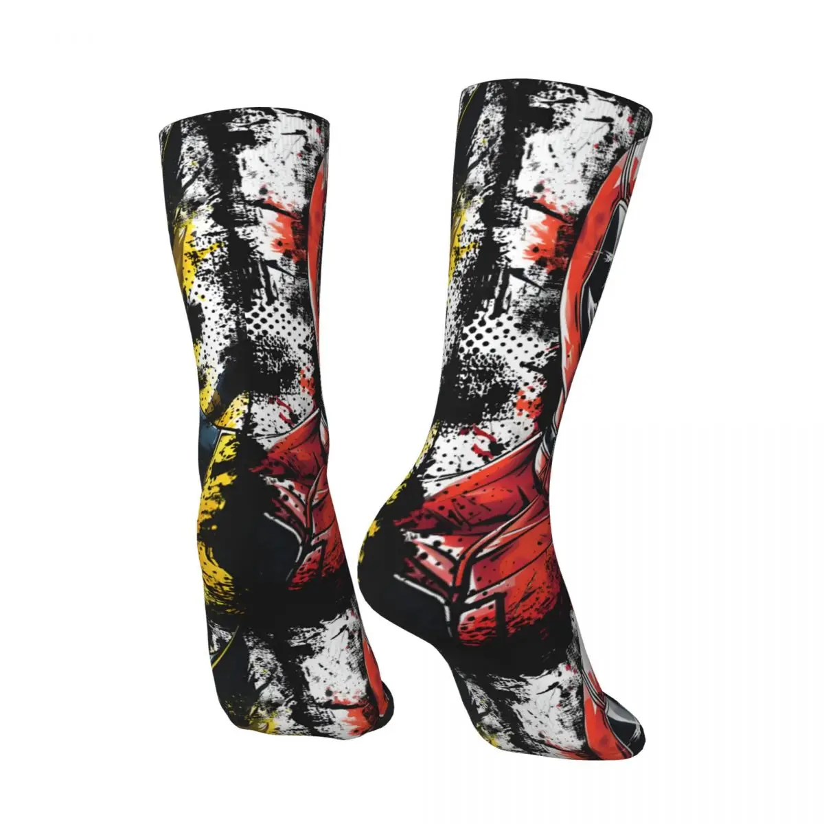 Crazy compression The Mutant Team Sock for Men Vintage Disney Marvel Deadpool & Wolverine Film Quality Pattern Crew Sock Novelty