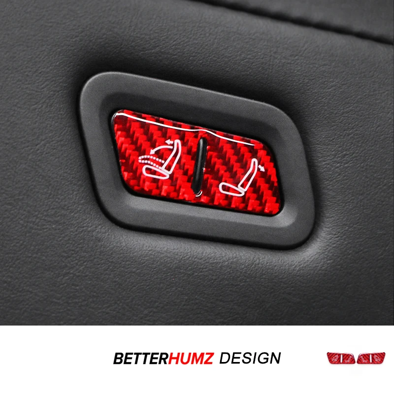 Für Tesla Modell Y Juniper 2025- Carbon Fiber Hinten Sitz Einstellung Taste Panel Trim Aufkleber Auto Innen Tuning Zubehör