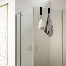 4Pcs of Set Over Glass Door Shower Door Back Shower Towel Rack S-Shape Bathroom Bathrobe Hanger Holder Hooks Home Decor