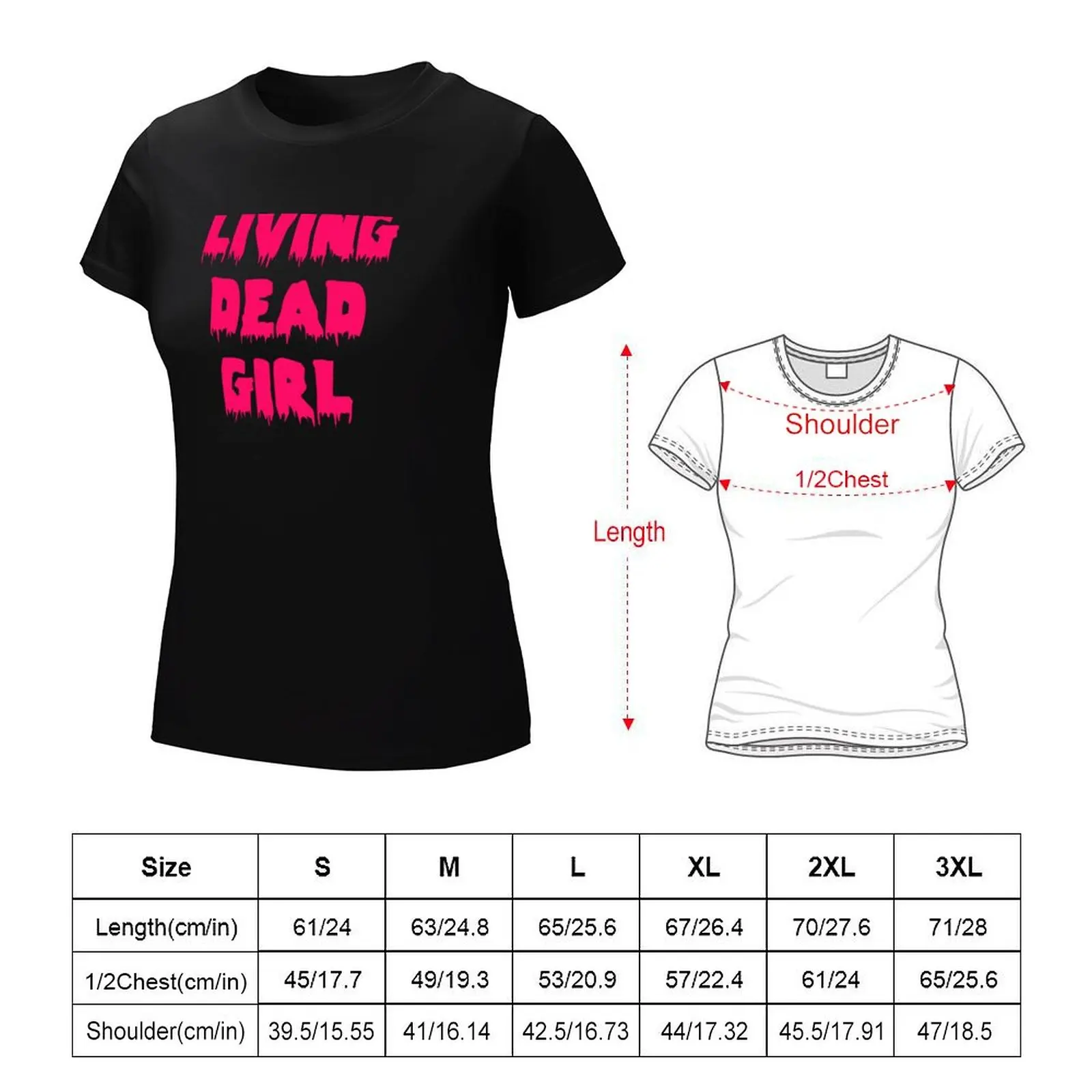 Camiseta das mulheres mortas vivas da menina, Camisetas brancas fêmeas, engraçado