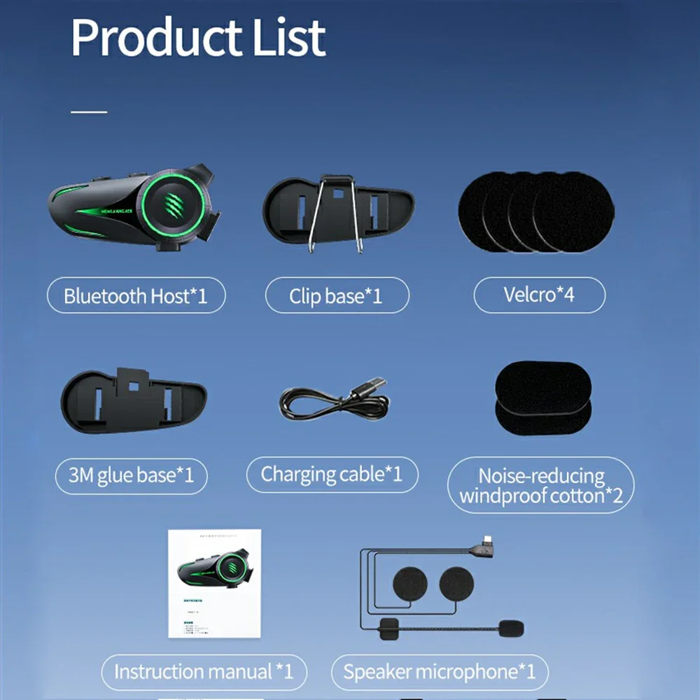 A50 بلوتوث V5.3 سماعة خوذة لاسلكية حر اليدين دعوة الهاتف عدة دراجة نارية مقاوم للماء سماعة مشغل موسيقى MP3 المتكلم #6