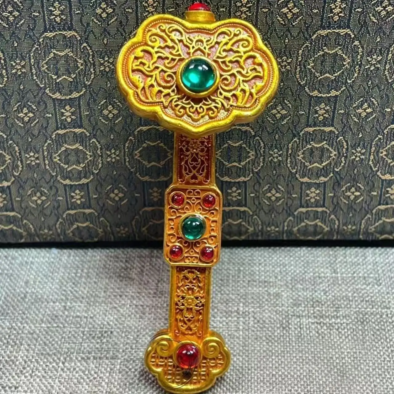 Countryside Collected Gold Ornaments Home Office Gilding Ruyi Statue Lucky Feng Shui Decors Xmas Antique Gifts