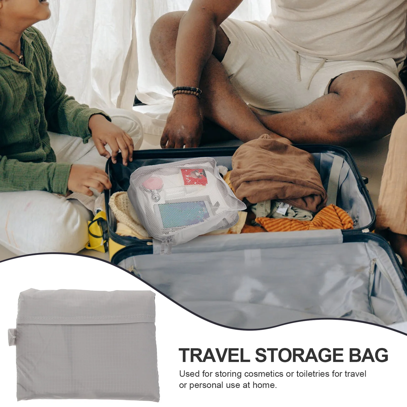 

1Pcs Practical Storage Bag Large Capacity Makeup Pouch Portable Organizer for Travel and Home Use Makeup Bag