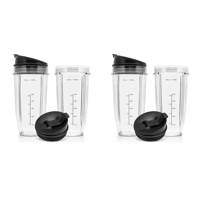 

Promotion!2X 24OZ Replacement Cups Compatible For Ninja Nutri BN401, BN701, SS101, BN400, BN800, BN801 Blender