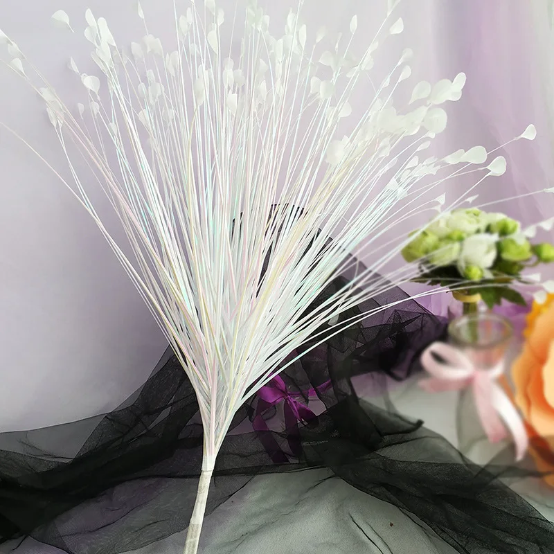 

Artificial Flower Glitter Color Peacock Flower Wedding Arrangement Accessories Reed Leaf Onion Grass Wedding Decoration