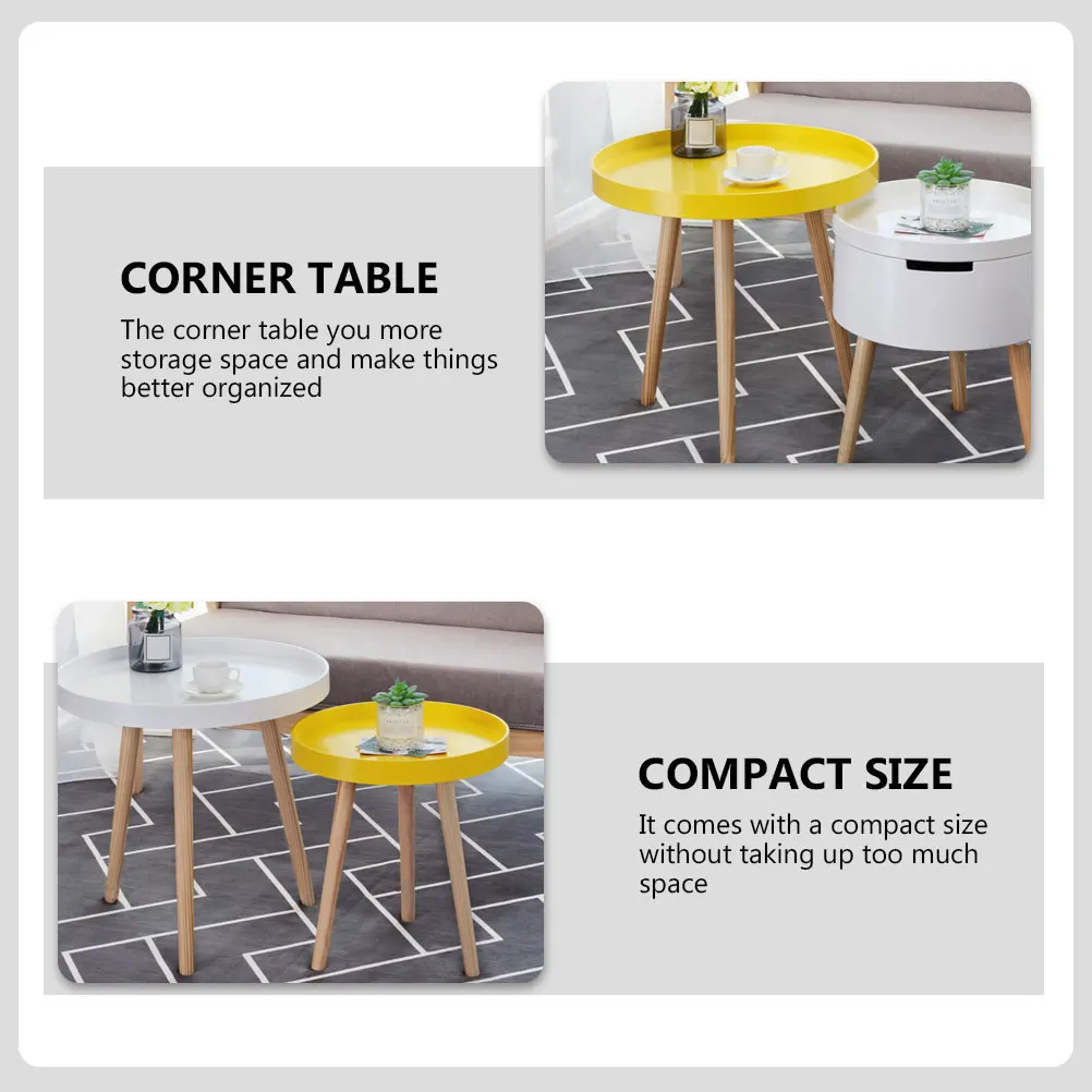 

Table Small Sofa Side Tables Modern Round Wood Balcony Japanese Bed Home Decoration Compact Storage Space