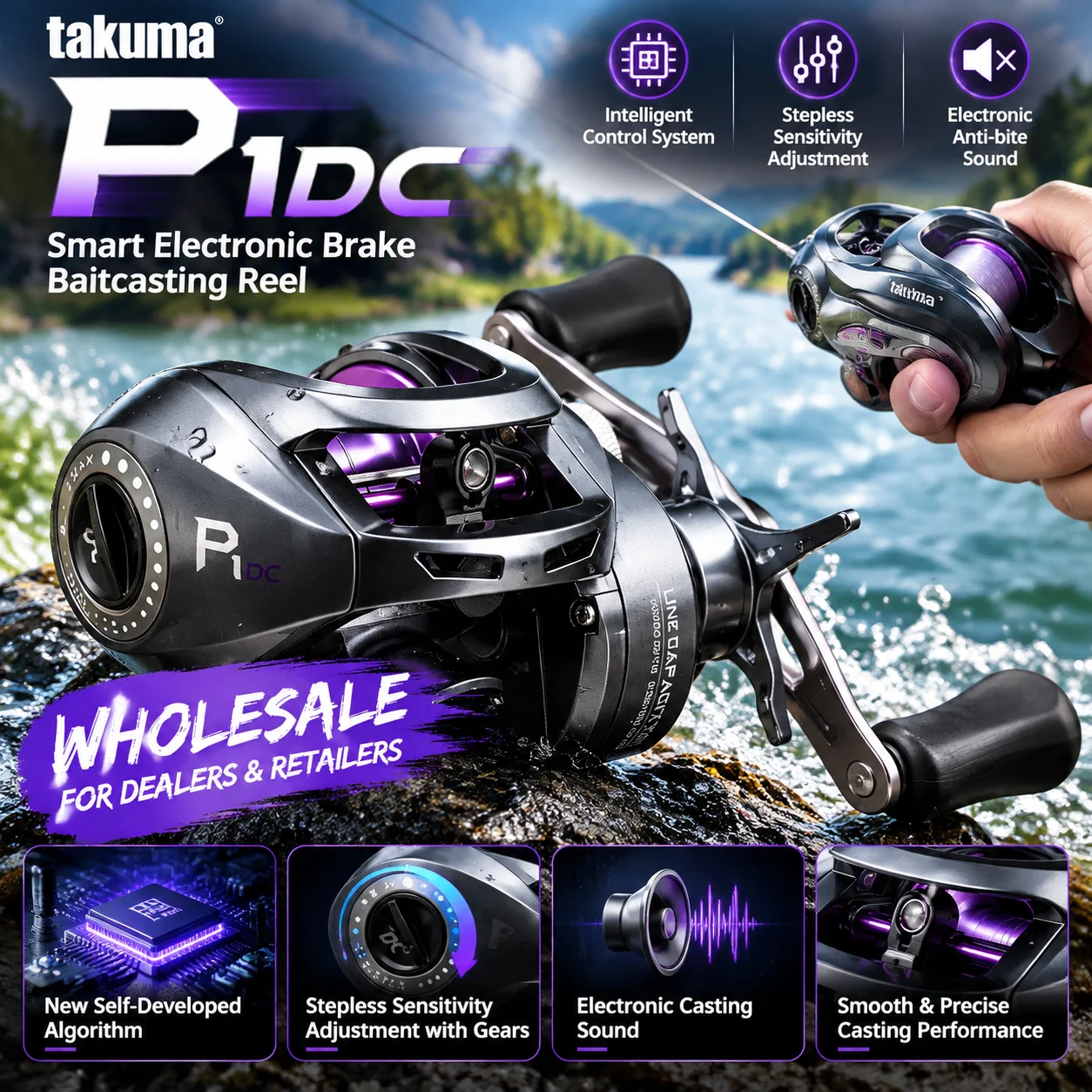 moulinet-de-baitcasting-takuma-p1dc-frein-Electronique-intelligent-anti-retropulsion-lancer-longue-distance-peche-en-plein-air