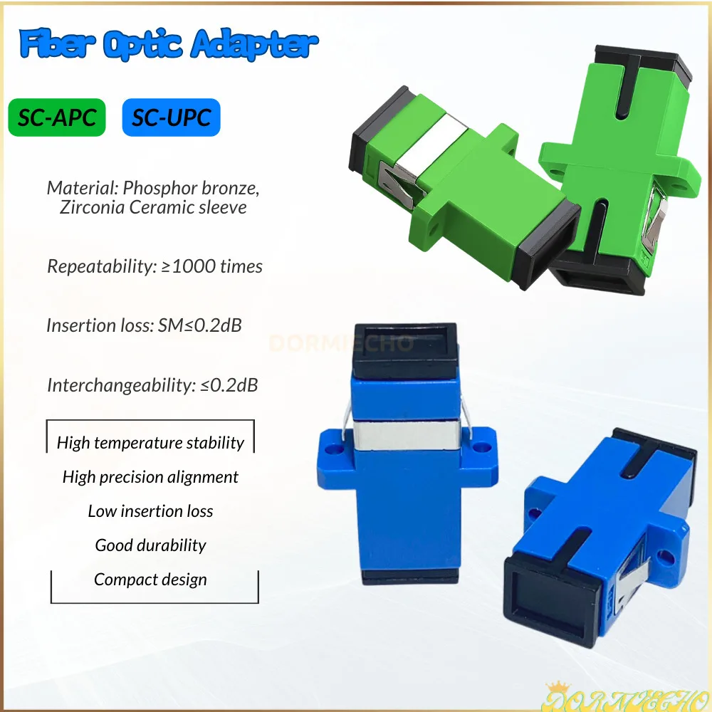 

SC-APC/SC-UPC Simplex Single-mode Optic Adapter Optical Coupler APC/UPC Fiber Flange SC Connector Free Shipping