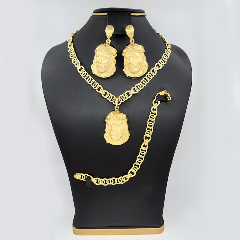 

Африканское ожерелье, серьги с фараоном, итальянский позолоченный комплект нигерийских украшений для свадьбы, помолвки, вечеринки, бижутерия