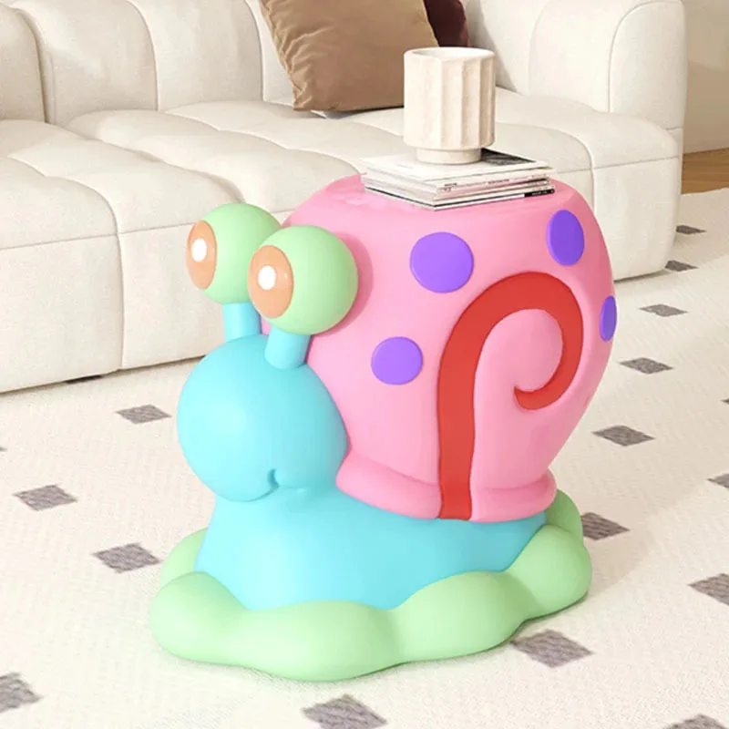 Nordic Fiberglass Shoe-changing Stool for Living Room Creative Snail Stools Light Luxury Household Ottoman for Children's Room