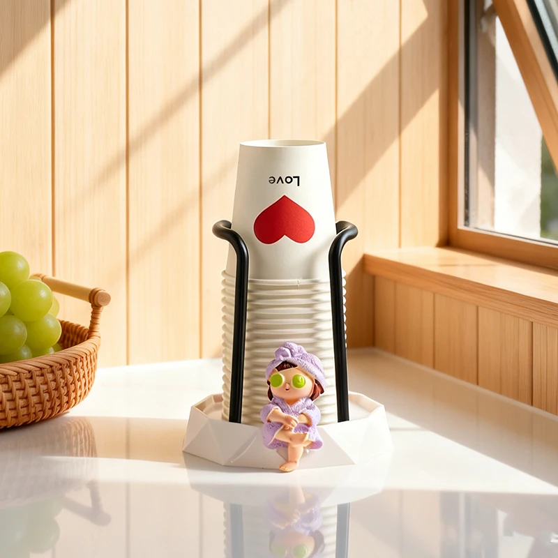 Minimalist Resin Bath Girl Paper Cup Holder Household Disposable Cup Rack Multifunctional Room Coffee Table Decor Figurine