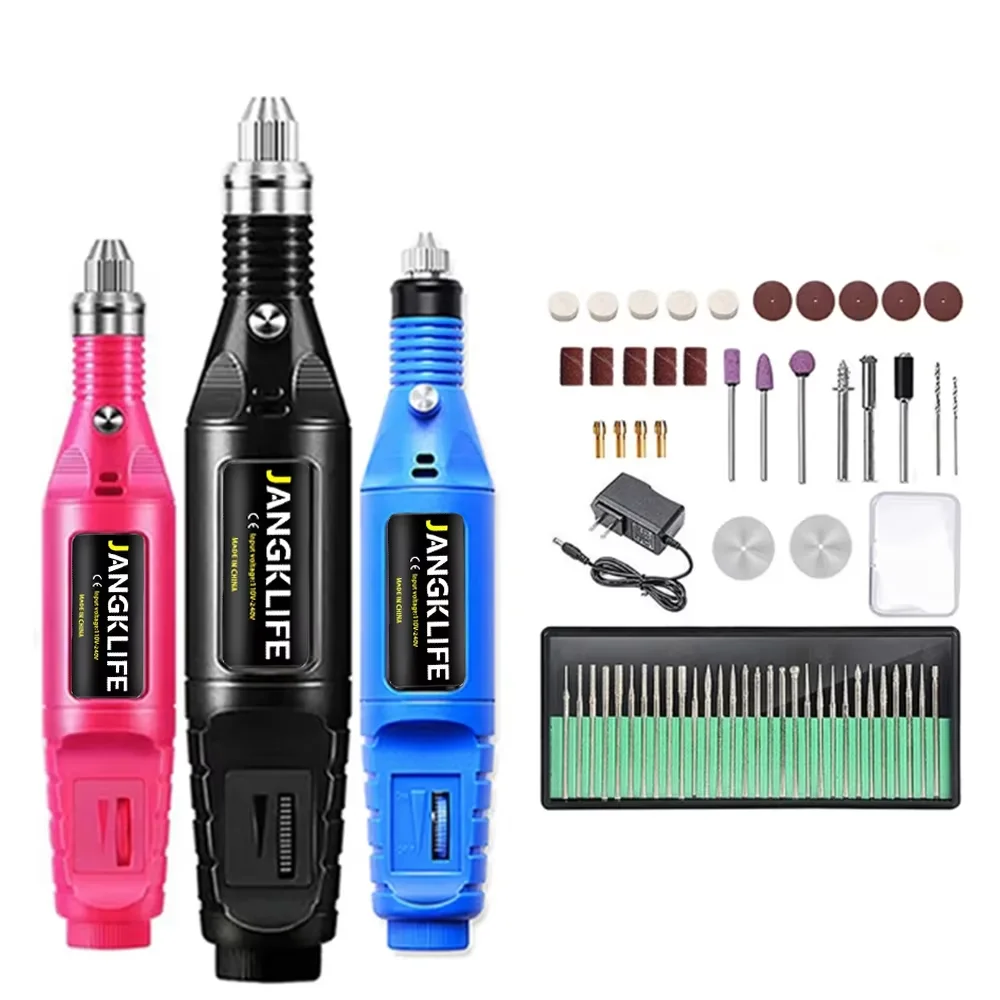 JANGKLIFE 9V Mini  Drill Electric Carving Pen Variable Speed   Drill Rotary Tools Kit Engraver Pen for Grinding Polishing