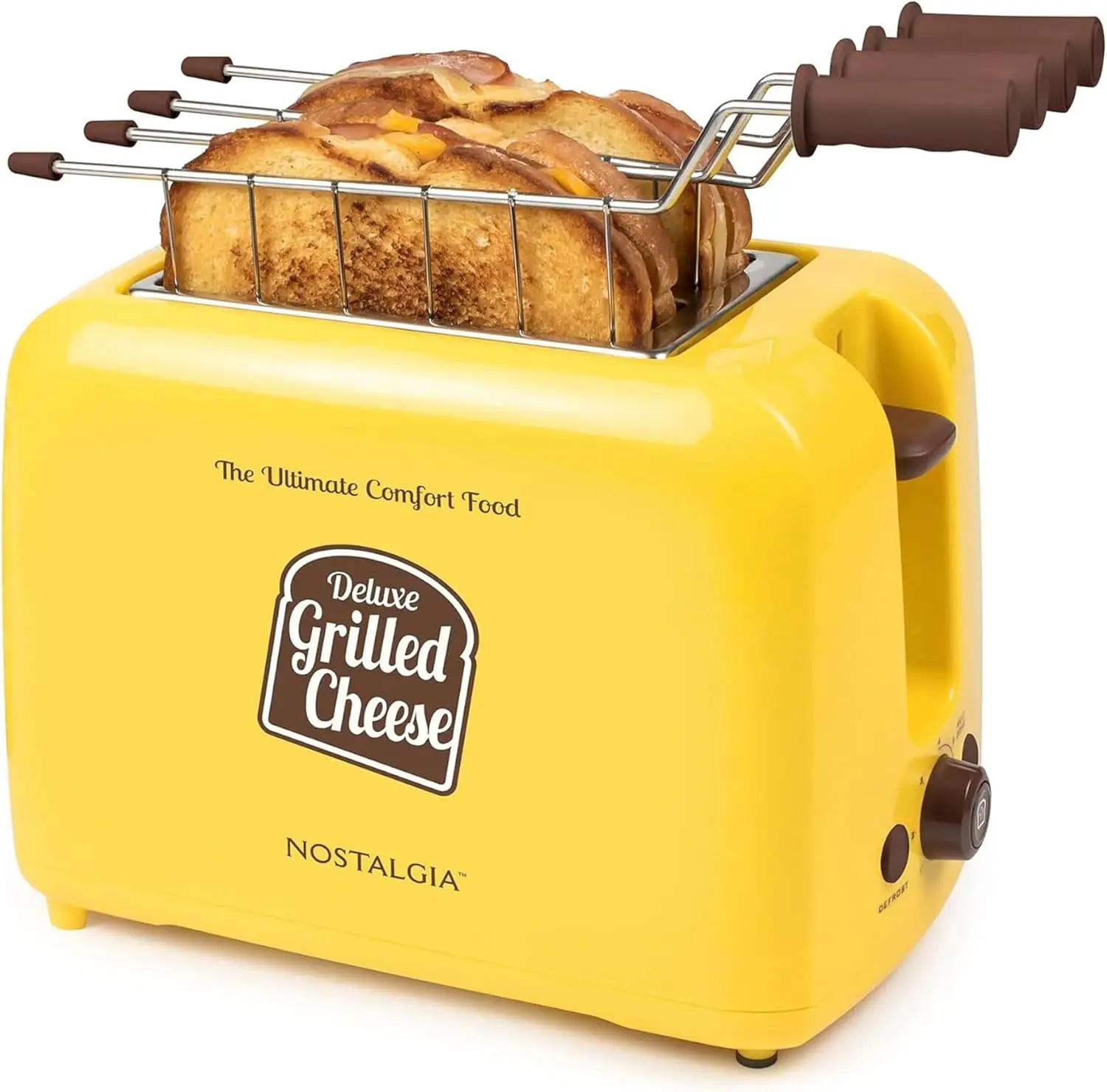 

Deluxe Grilled Cheese Sandwich Toaster with Easy-Clean Toasting Baskets - Adjustable Toasting Dial and Extra Wide Slots