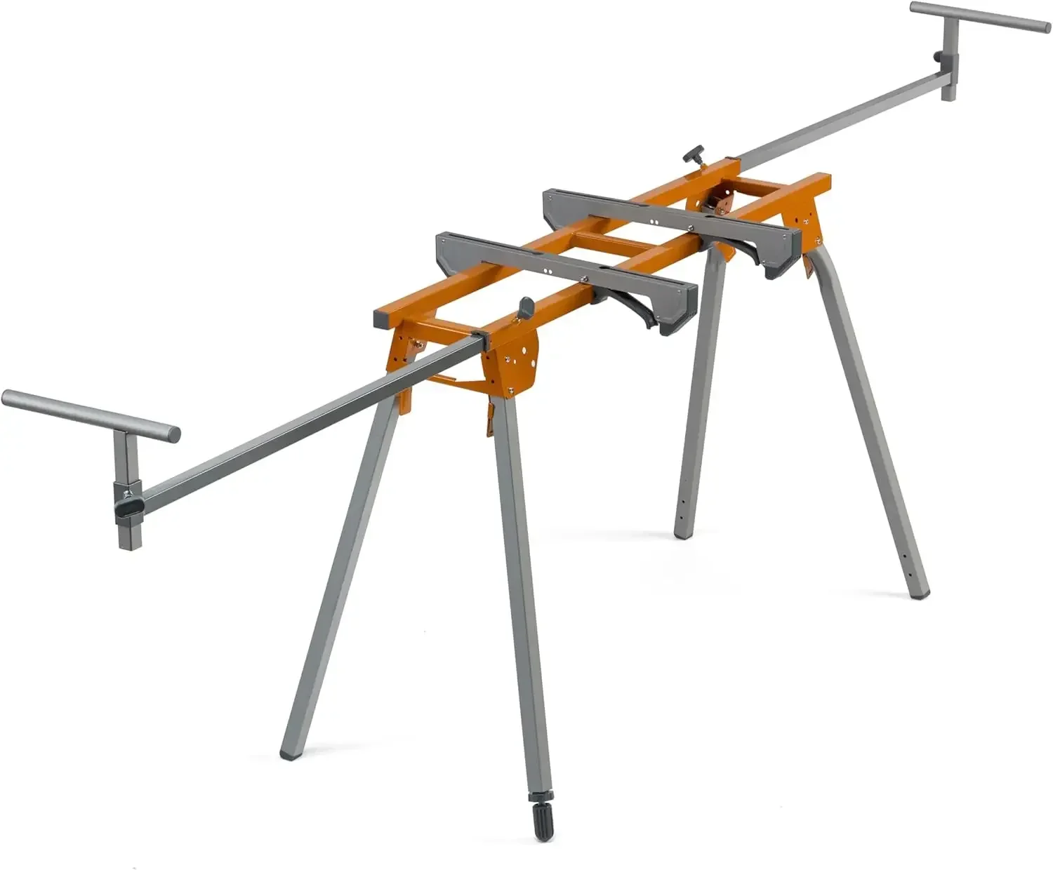 Portable Miter Saw Stand 2nd Generation - Quick release Tool Mount - 114 Inches of Material Support - Universal Folding Compound