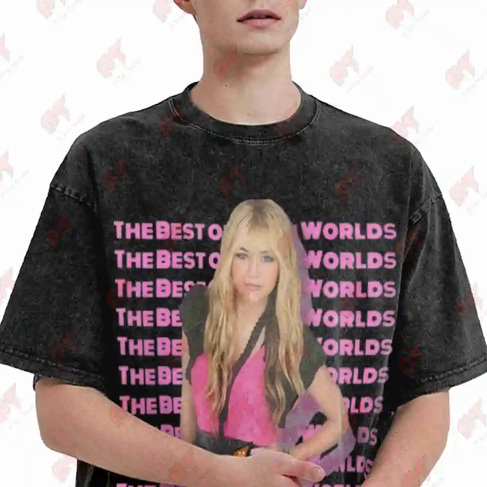 Hannah Montana Singer Merch Vintage Washed Tee Pure Cotton T-Shirt