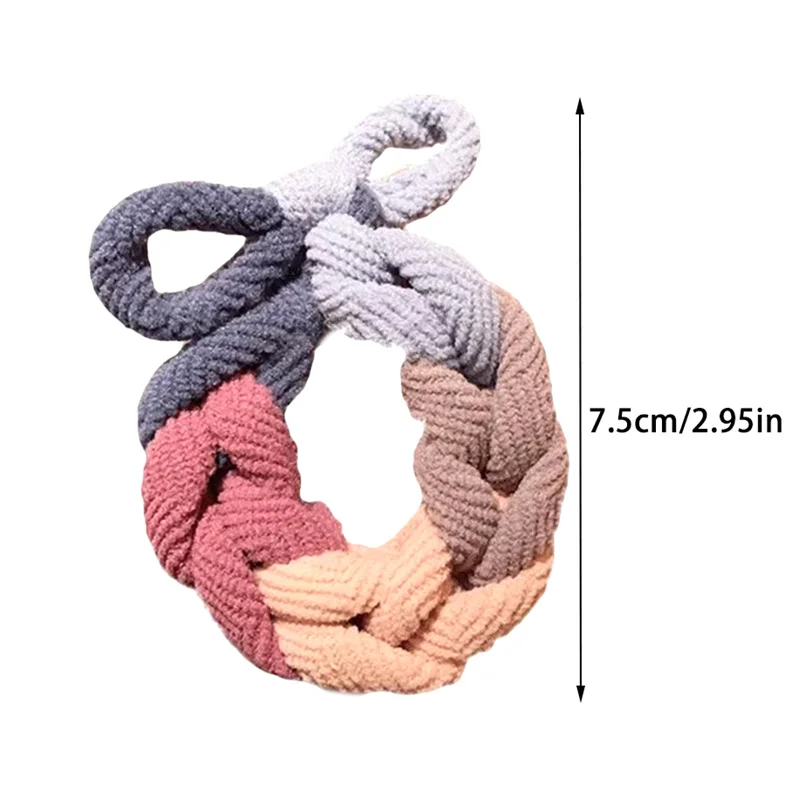 5pcs Nieuwe Boog Haarbanden Kleurrijke Handgeweven Haar Touwen Voor Vrouwen Hoge Elastische Scrunchies Verdikte Haarband Haaraccessoires