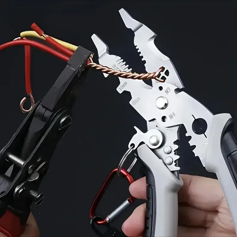 Multi-functional Decrustation Pliers Wire Stripping Core Electrician Pliers Long Nose Pliers Cable Cutter Terminal Crimping Tool