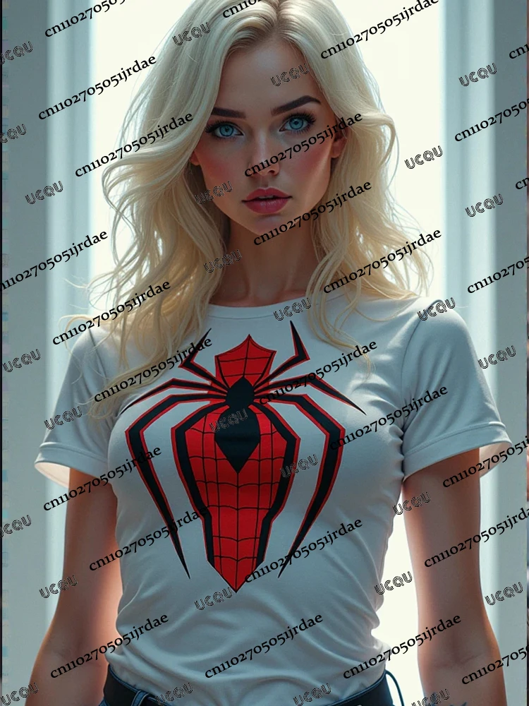 

Marvel Spider-Man New Arrivals Cotton Tshirt For Women Casual Round Neck Short Sleeve Tees Men Women Couple Tshirts Y2K Tops