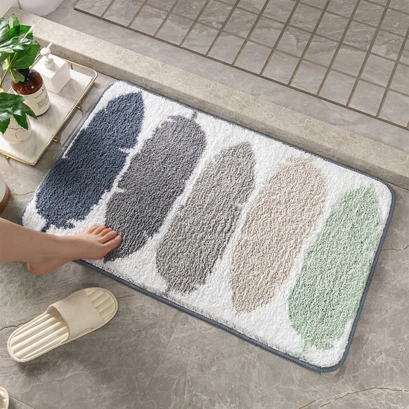 Bath Mats Anti-slip Small Fresh Modern Absorbent Dry Feet Toilet Rug Carpet Family Entrance Door Floor Mats Bedroom Kitchen Soft