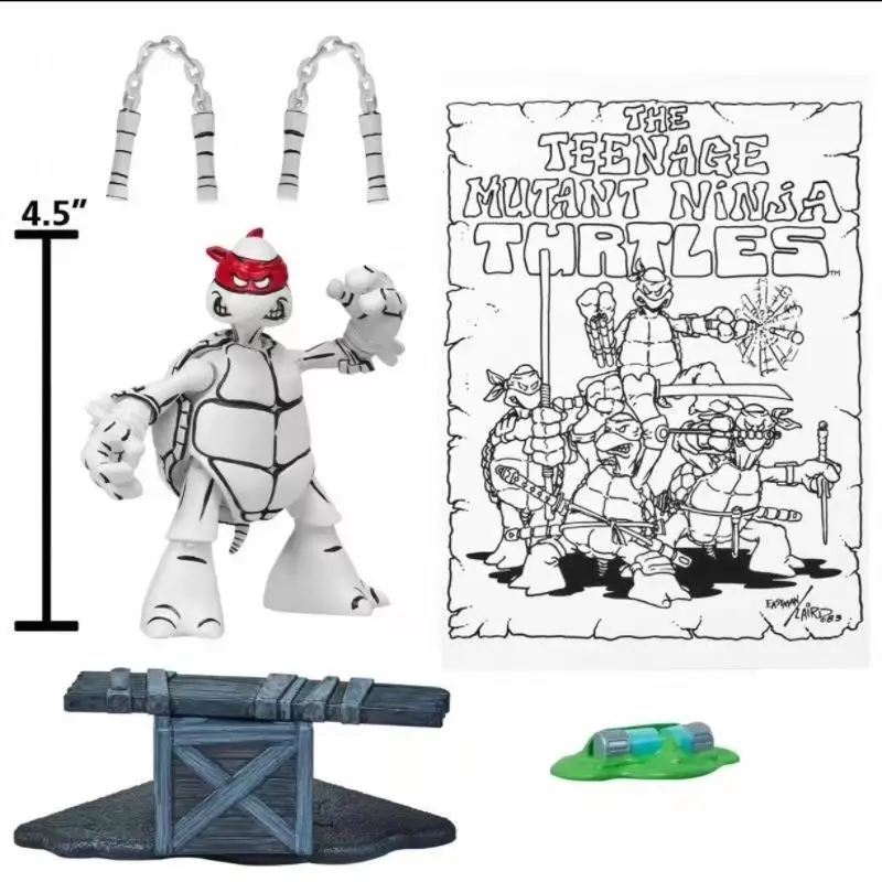 

Playmates Toys Teenage Mutant Ninja Turtles 40th Anniversary Limited 6 Inch Black White Sketch Action Figure Collectible Model