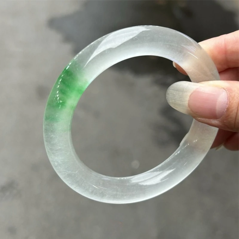 Bracelet à fleurs vertes naturelles à haute glace, classique et simple