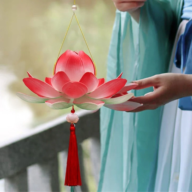 Bộ trang trí đèn lồng hoa cầm tay Tết Trung thu cho hoạt động gia đình