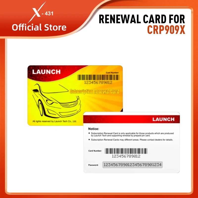 

X-431 Launch Renewal Card Update Software Subscription Upgrade 1 Year for CRP909X