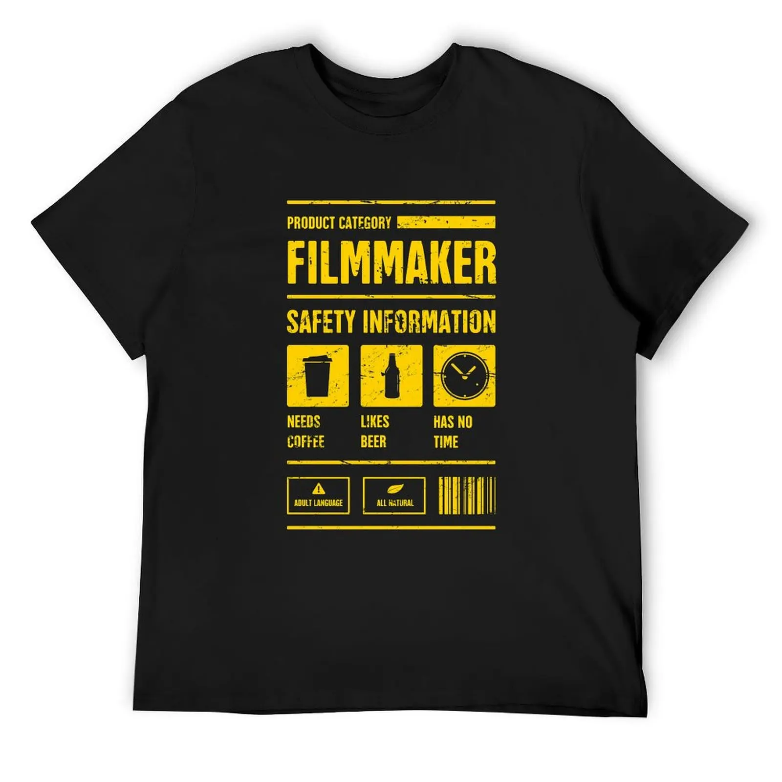 Funny Filmmaker Safety Information T-Shirt kawaii clothes tops men graphic t shirts