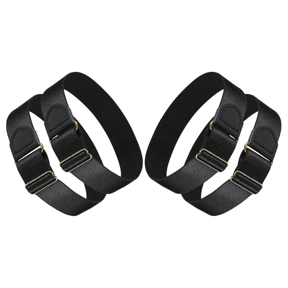 4Pcs Shirt Sleeve Holders Anti-Slip Adjustable Elastic Armbands Nylon Material Lightweight Comfortable Arm Bands for Men Women