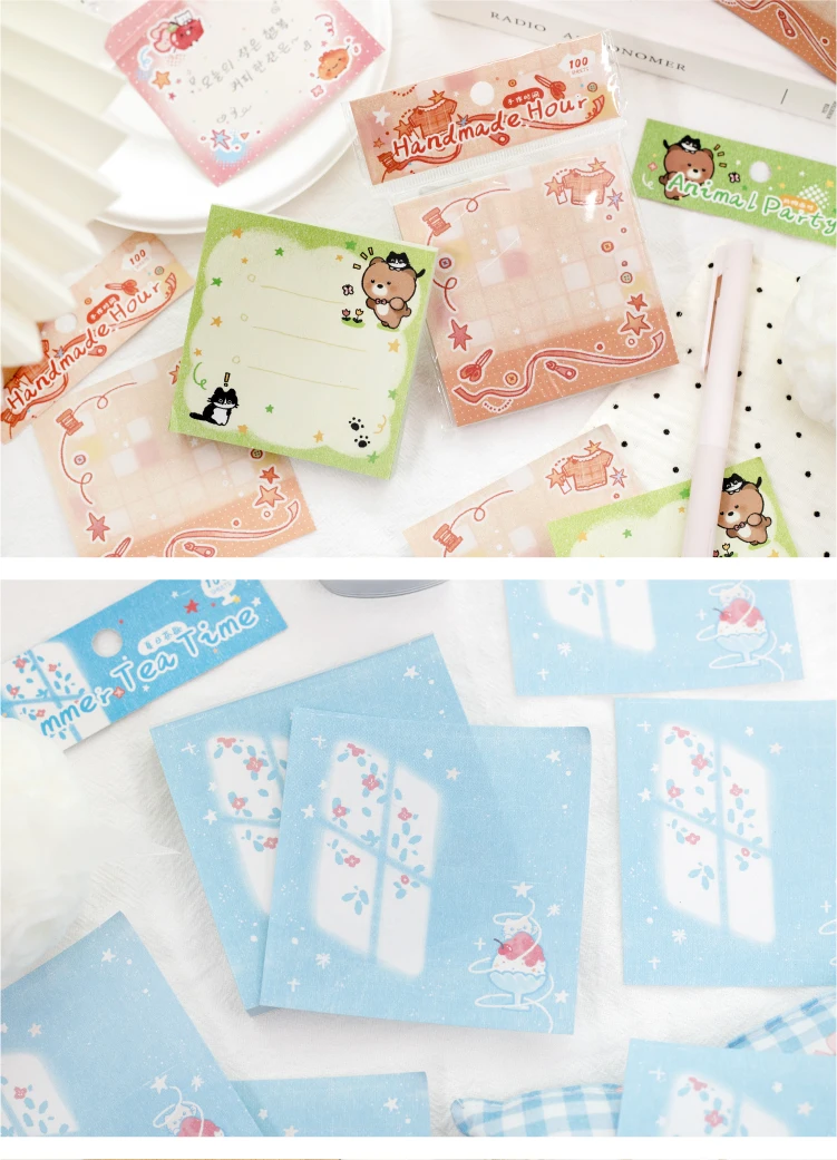 Journal GO 100 Blatt Kawaii-Themen-Notizblöcke, 100 Blatt Niedliche Illustrations-Notizpapiere zum Schreiben, Journaling, für Planer & Bastelarbeiten – Detail 13