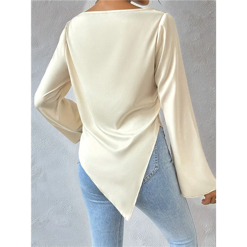 

Womens Tops Cowl Neck Shirts Long Sleeve Teacher Clothes Office Business Dressy Casual Blouse