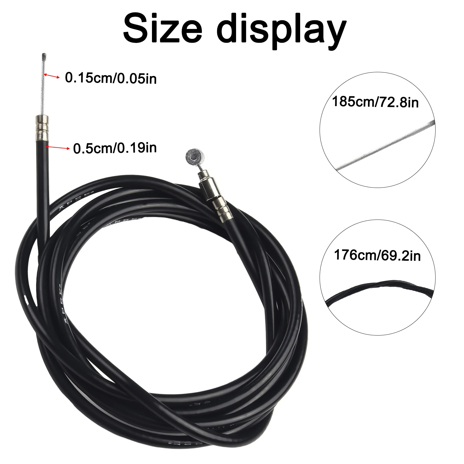 Electric Scooter Brake Line 185cm M365/1S Pro/Pro2 Black Brake Cable For Xiaomi E-Scooter Brakes Accessories